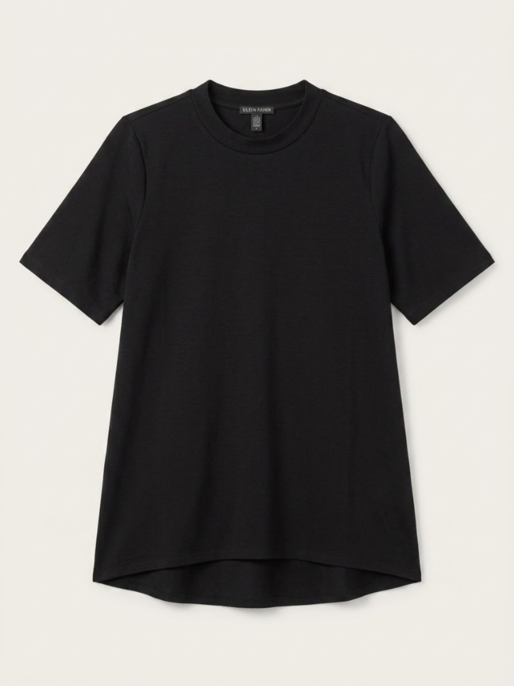 Vintage Eileen Fisher Black Short Sleeve Top, Size Small